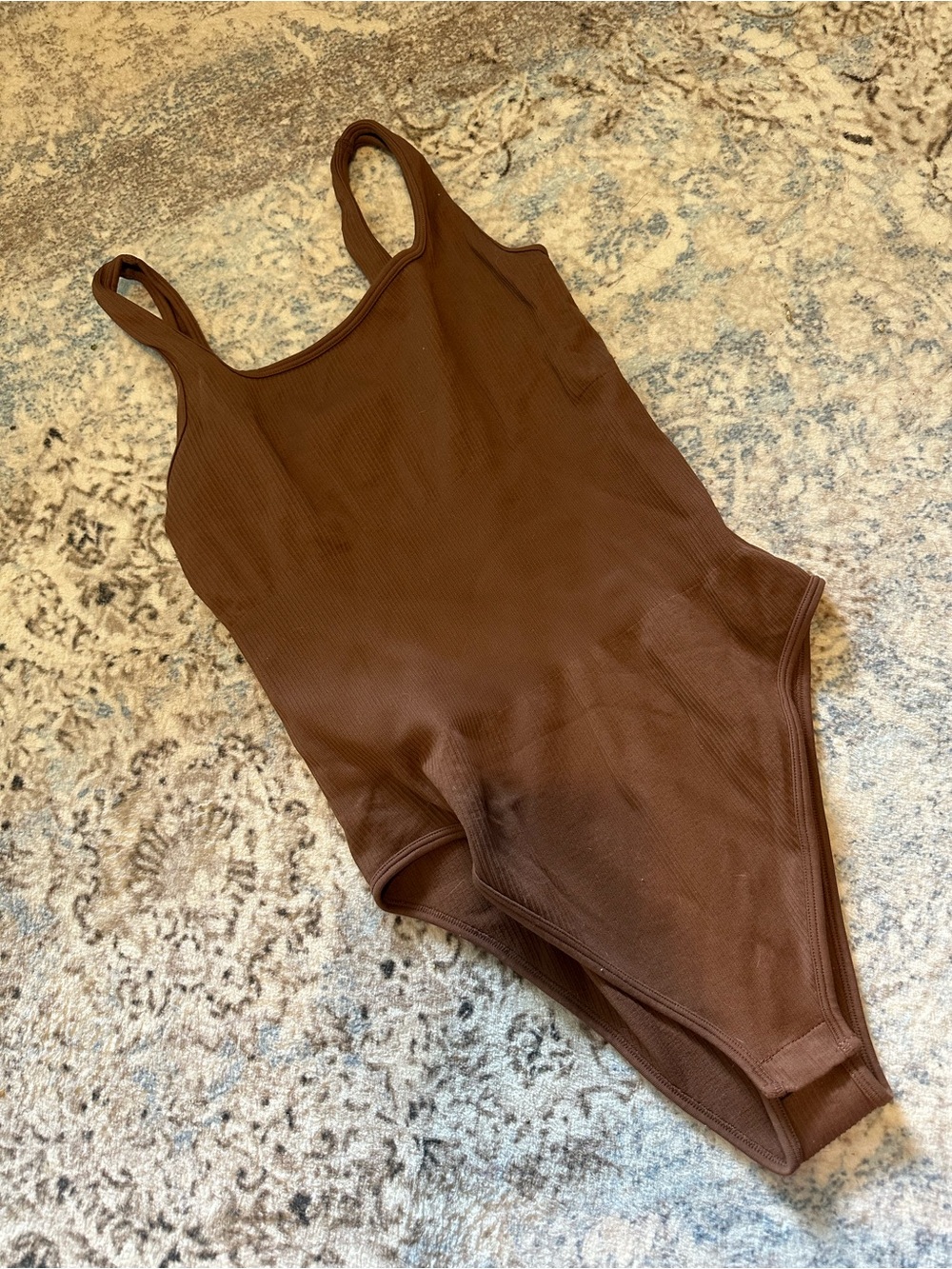 OQQ Women’s Chocolate Brown Bodysuit Size M Streetwear